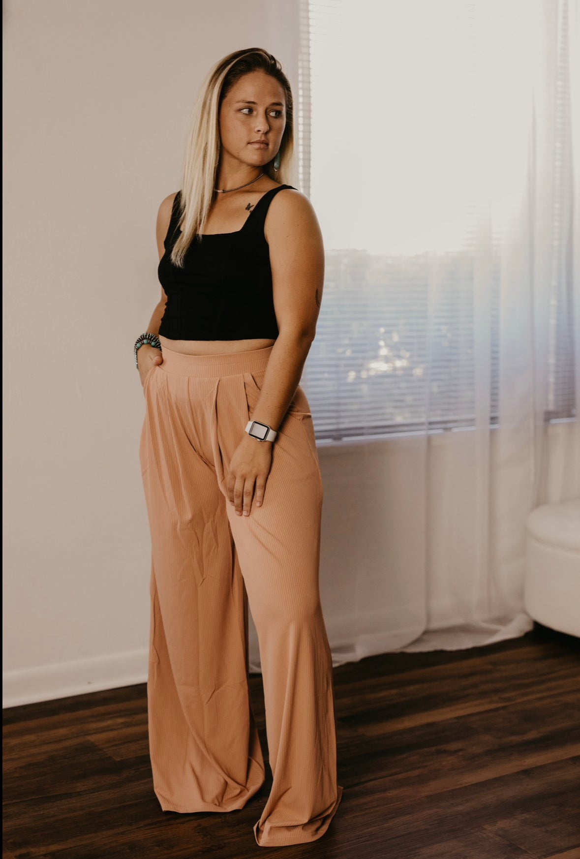 Lizzy Wide Leg Pants in Mauve