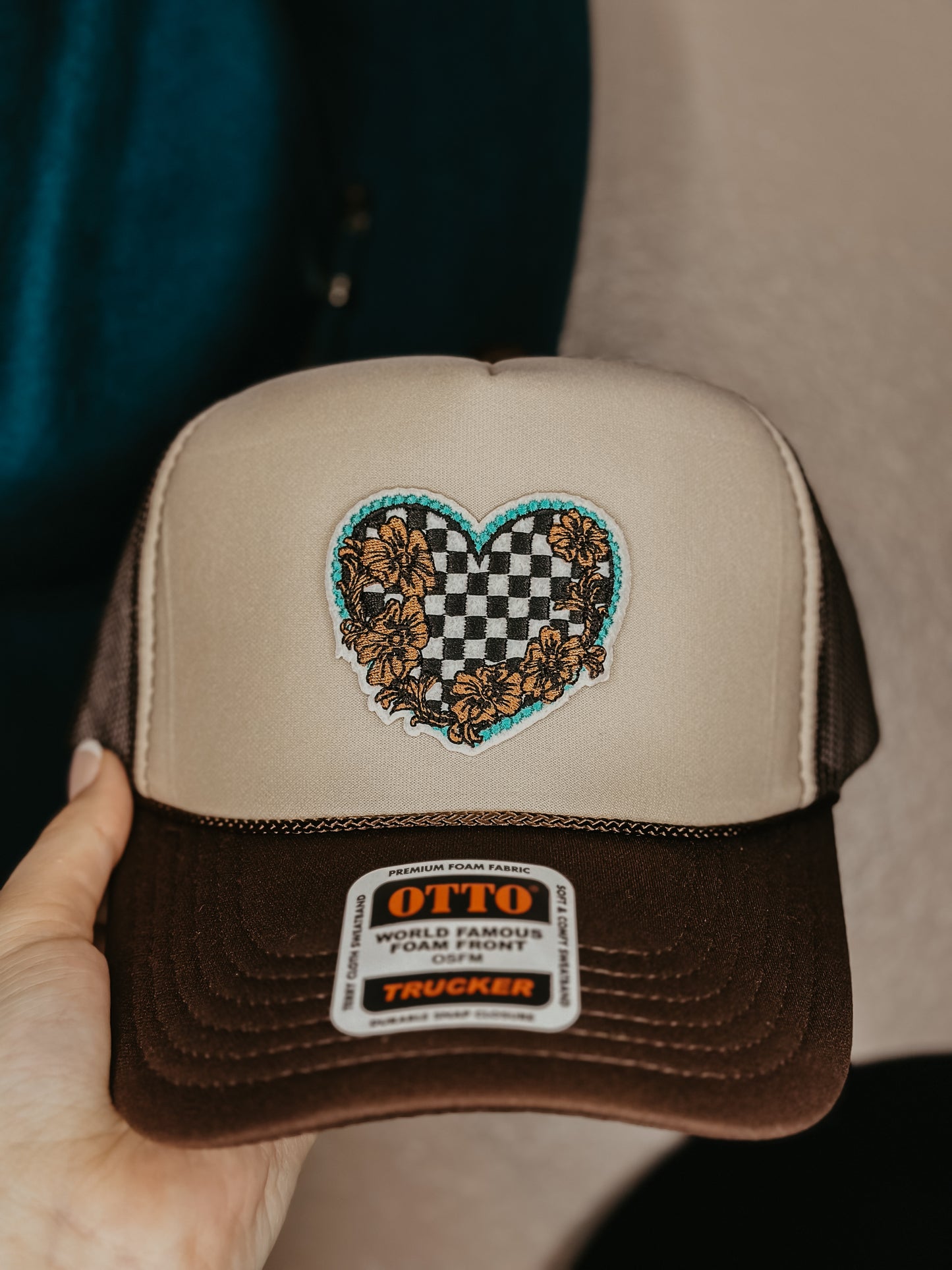 Checkered Heart Trucker Hat