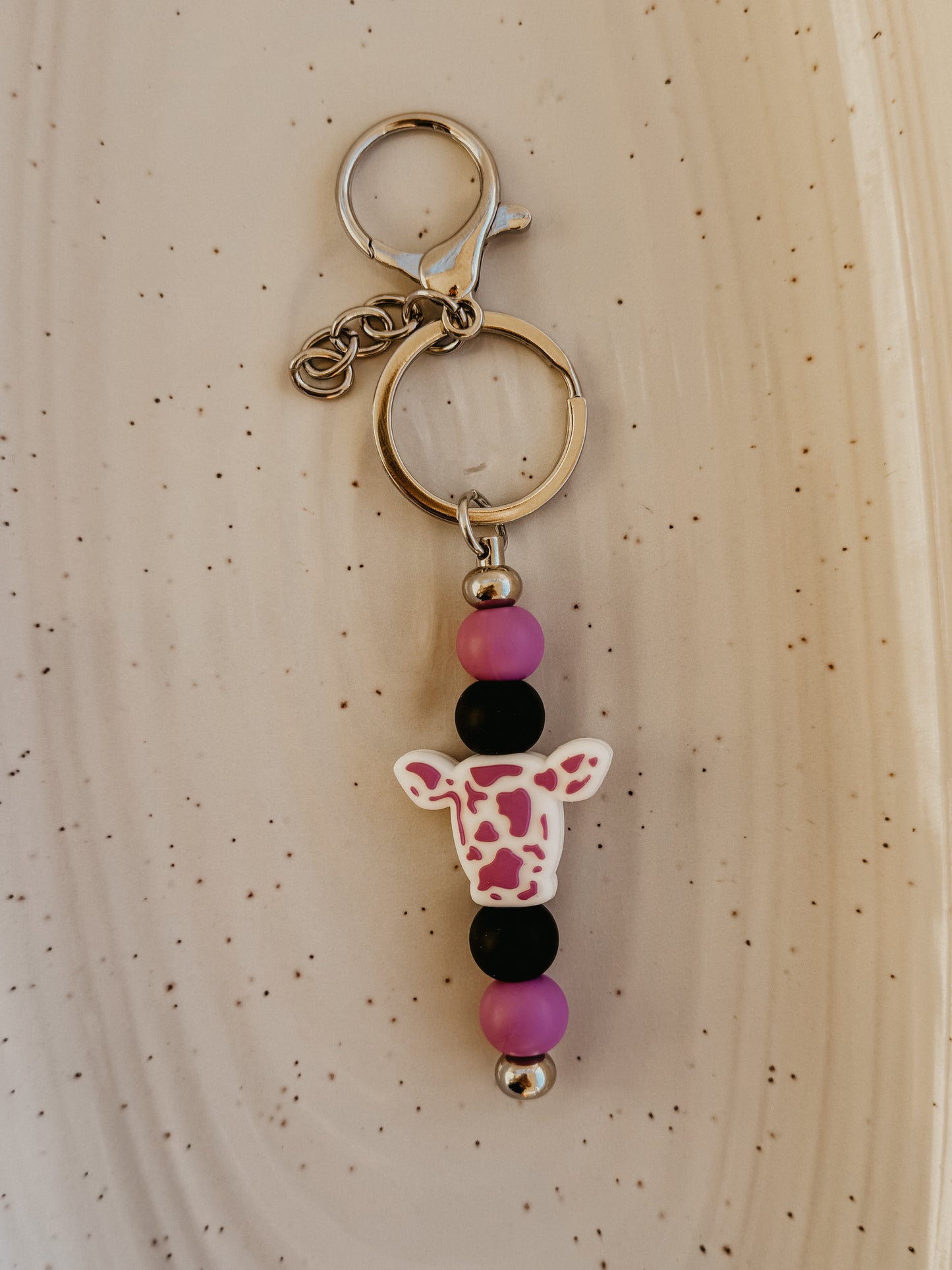 Cow/ Cow Print Key Chain