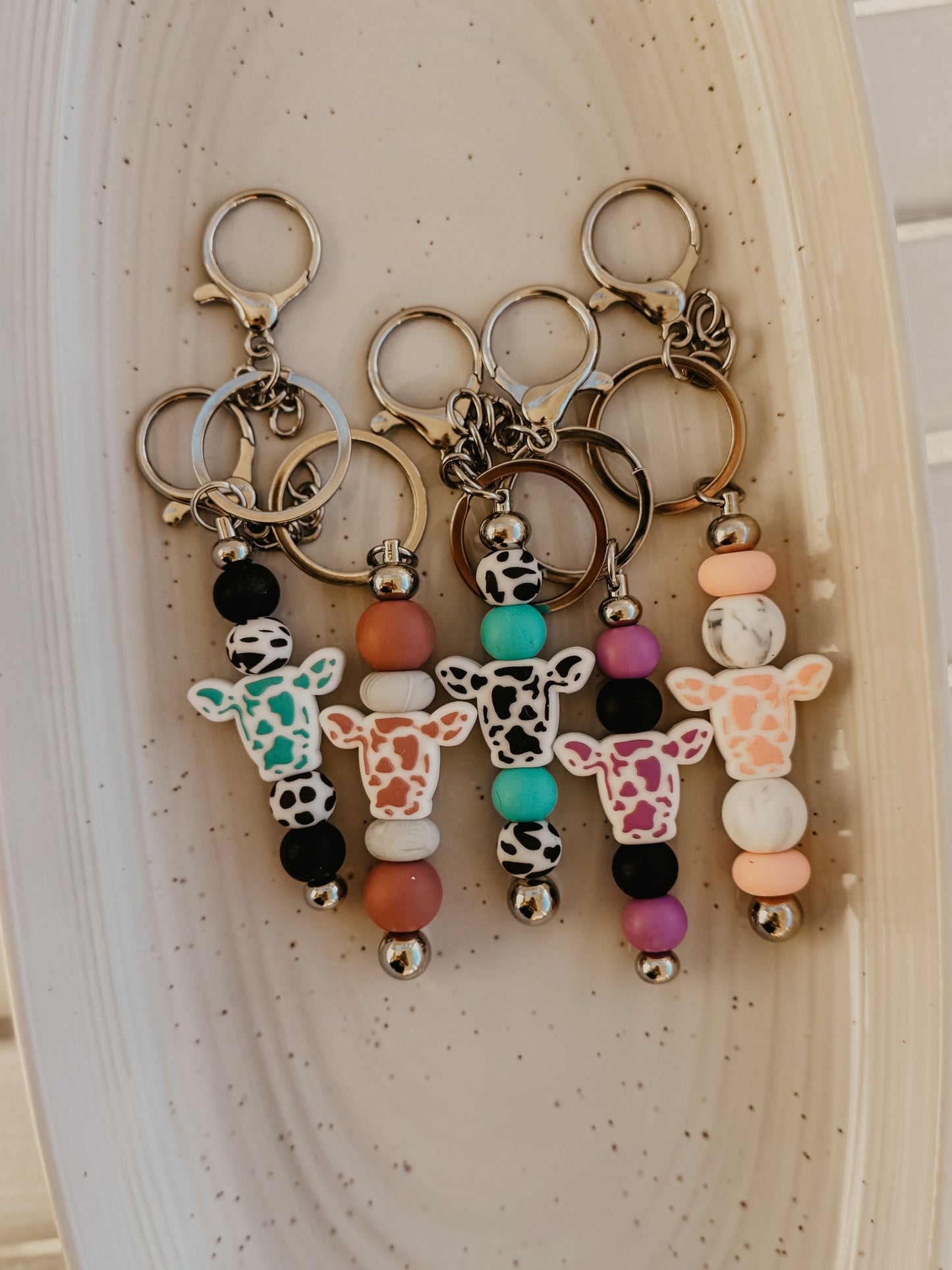 Cow/ Cow Print Key Chain