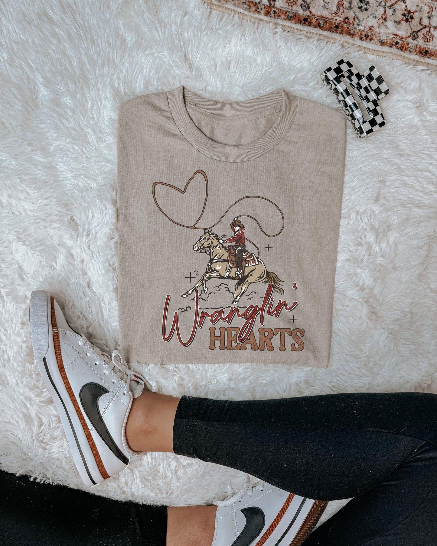 Wranglin Hearts Tee (Sand)