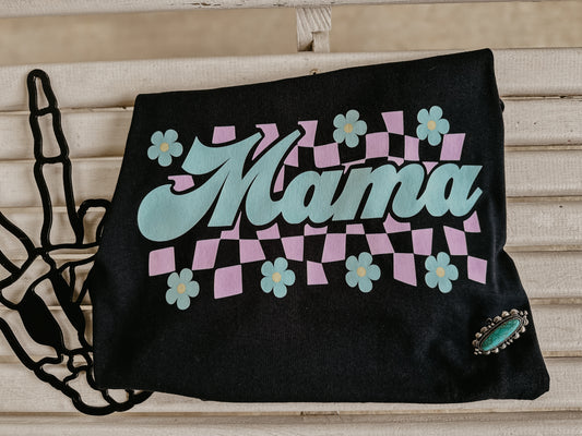 Retro Mama Tee (Green & Purple)