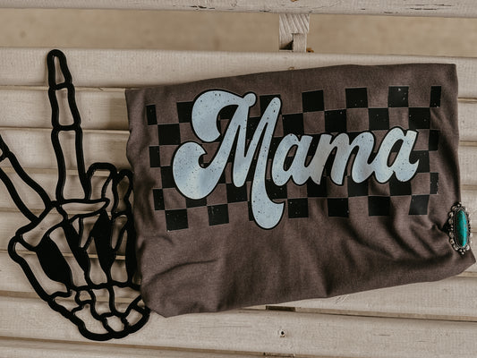 Checkered Mama Tee