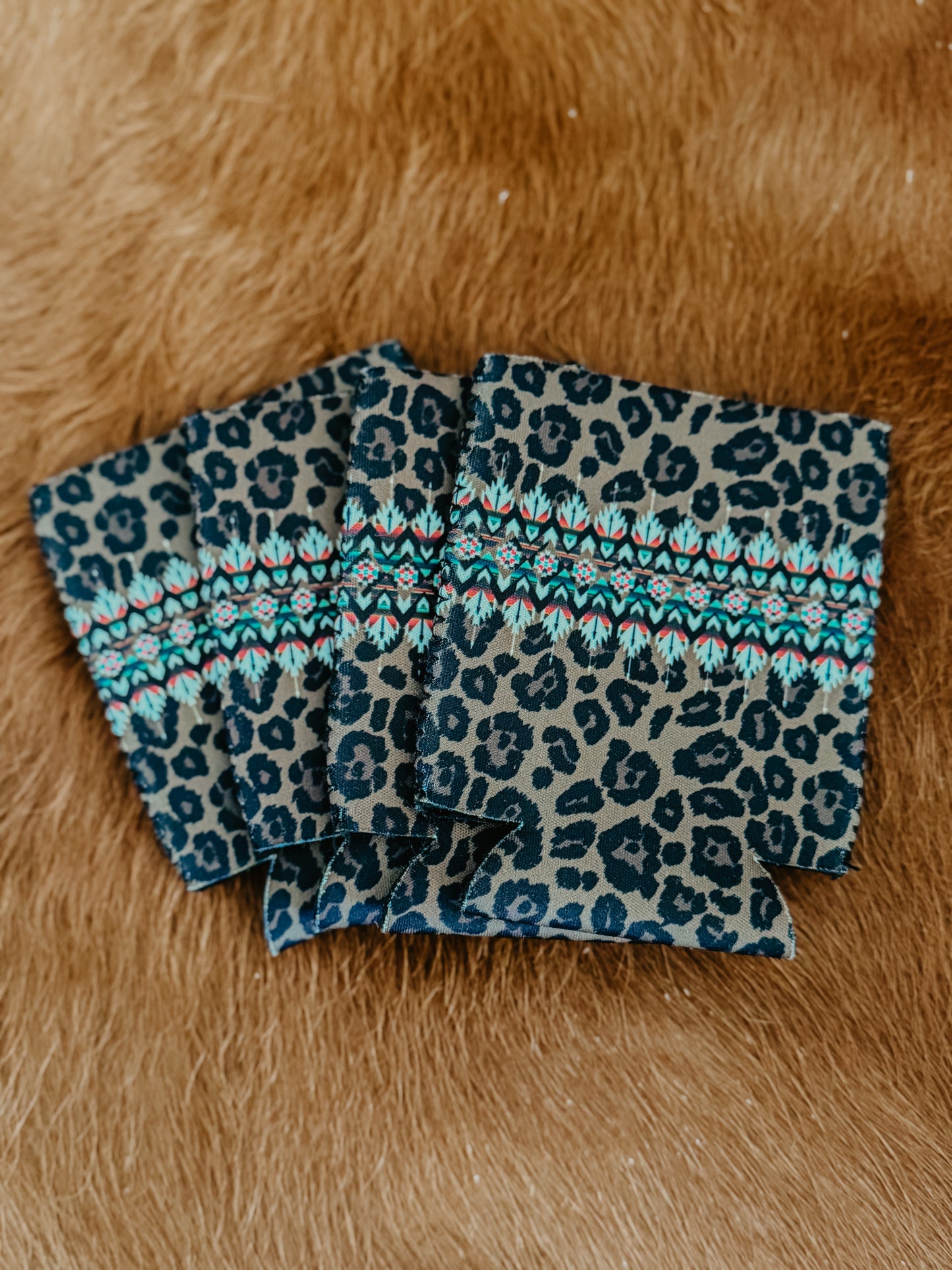 Cheetah Aztec Koozie