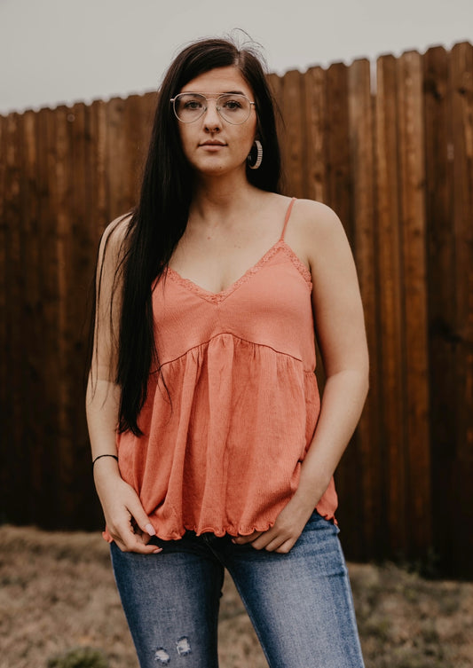 Everyday Basic Tank in Coral